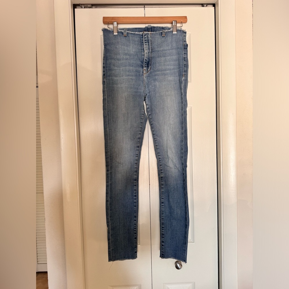 Unique Raw Top Hem Tribe Kelley Skinny Jeans - No Top Button
